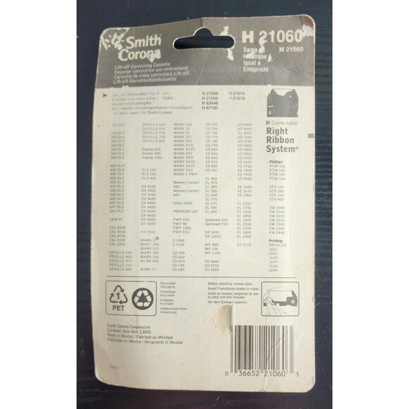 SMITH CORONA H 21060 (H 63412) CORRECTING CASSETTE LIFT OFF 1 TAPE. New. - Picture 2 of 2